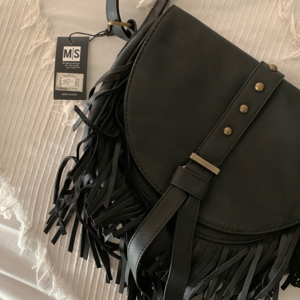 Black fringe purse